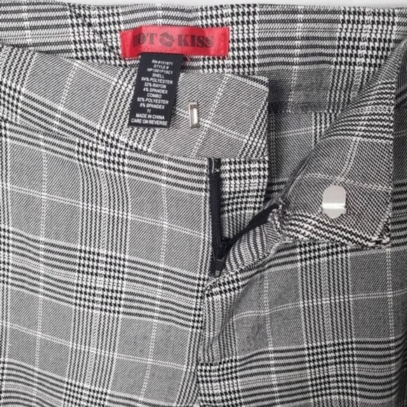 NEW Hot Kiss Plaid Pants Tuxedo Stripe Black White‎ Juniors Size 5 NWT School - Picture 4 of 6